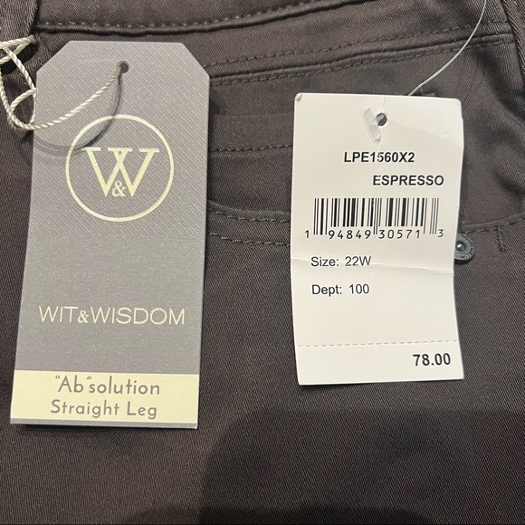 Wit & Wisdom Brown Espresso Straight leg Pant - Picture 7 of 12